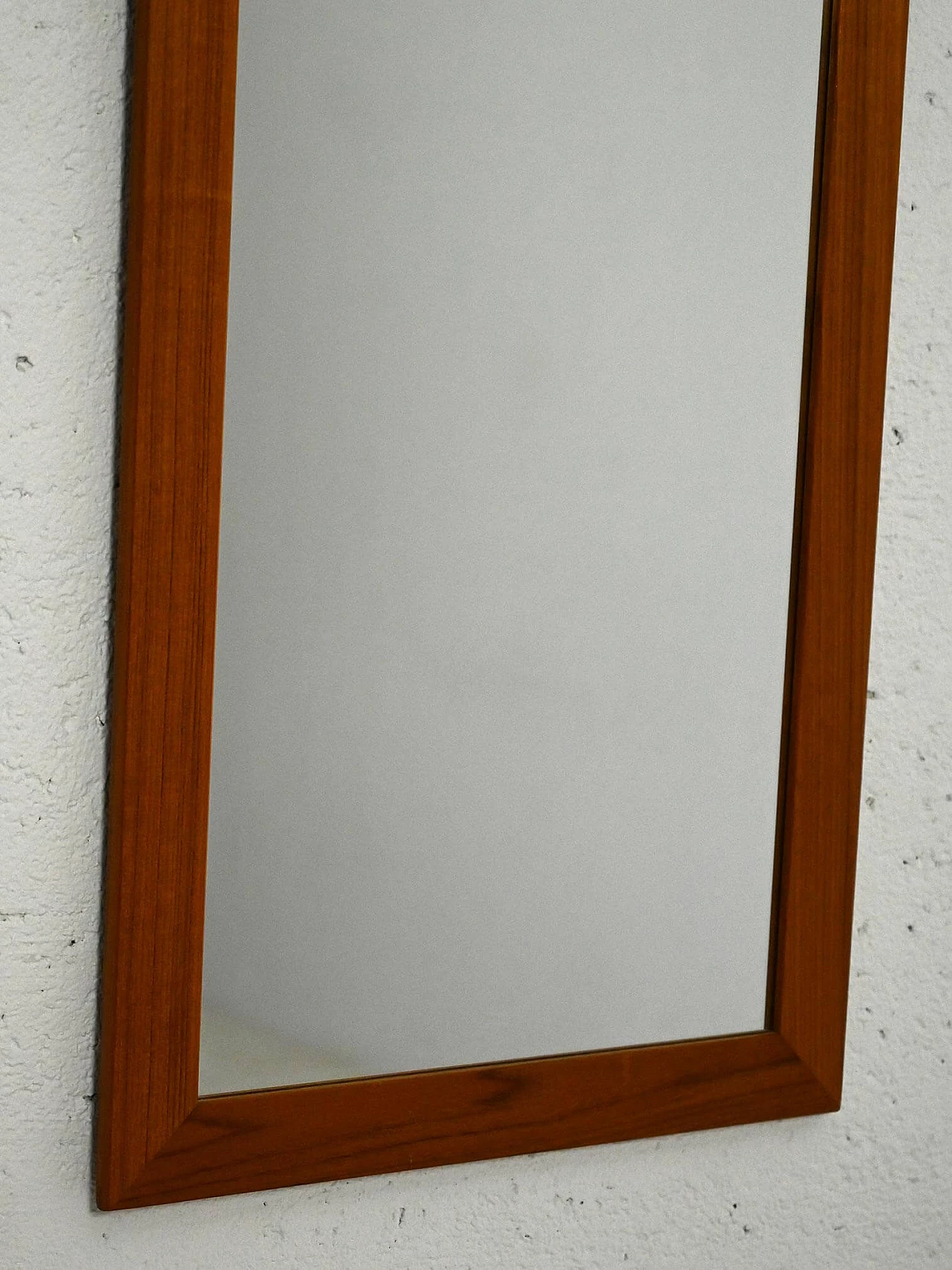 Rectangular mirror with thick teak frame, 1960s 6