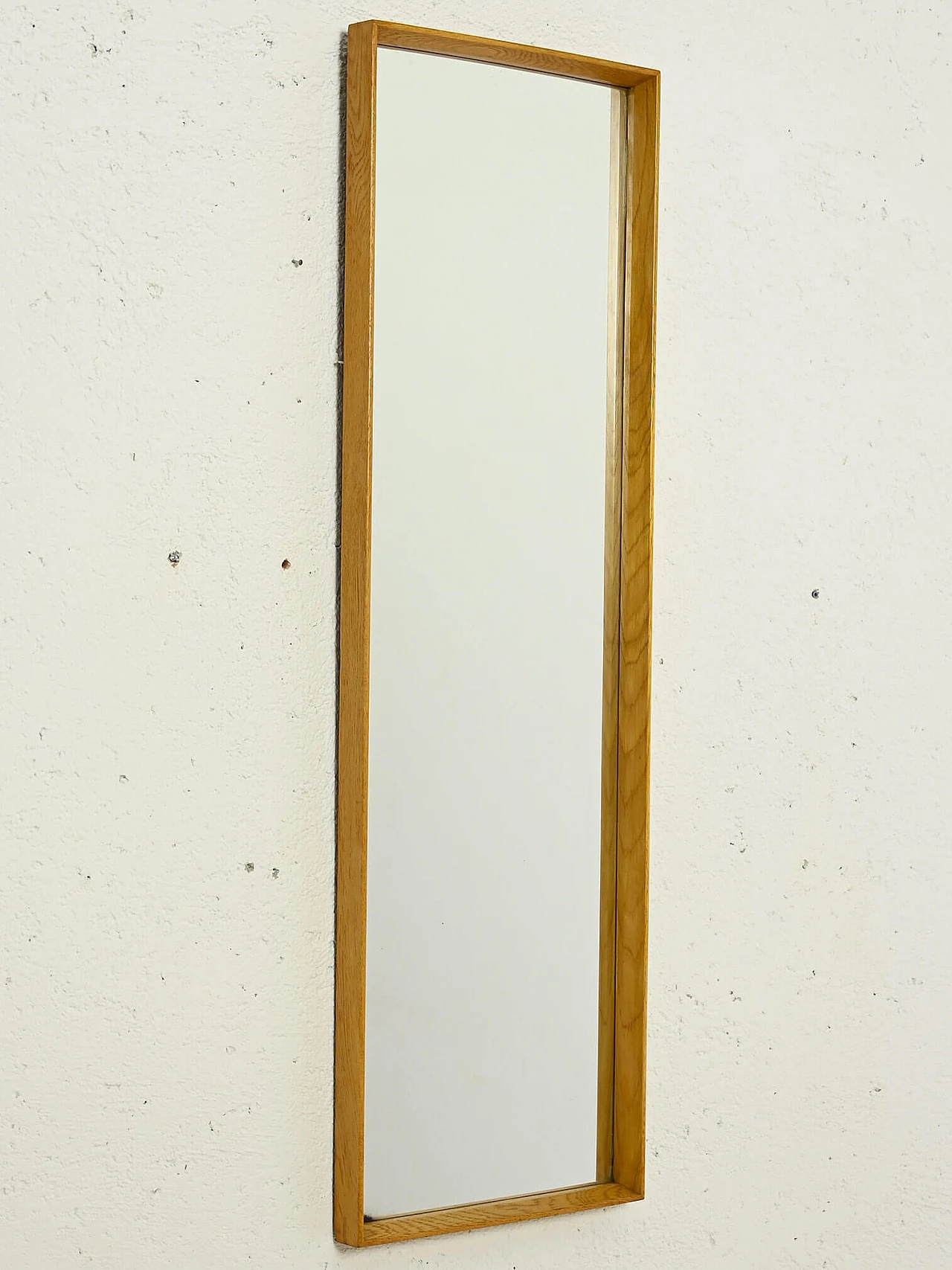 Specchio scandinavo in rovere, anni '60 2