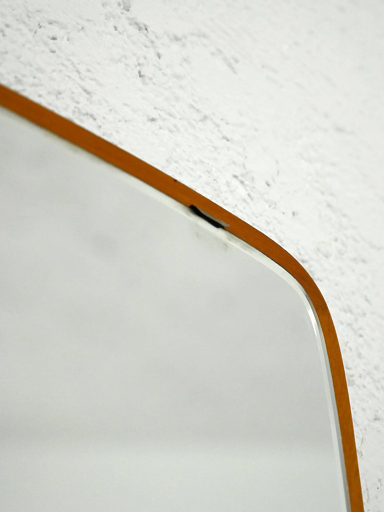 Scandinavian mirror with curved teak frame, 1960s 2