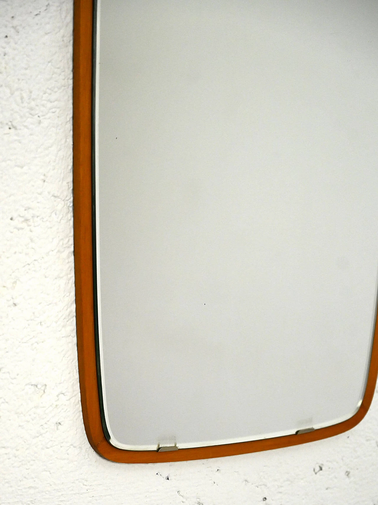 Scandinavian mirror with curved teak frame, 1960s 5