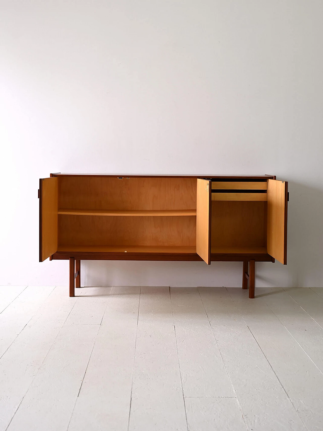Scandinavian teak sideboard with two compartments, 1950s 3