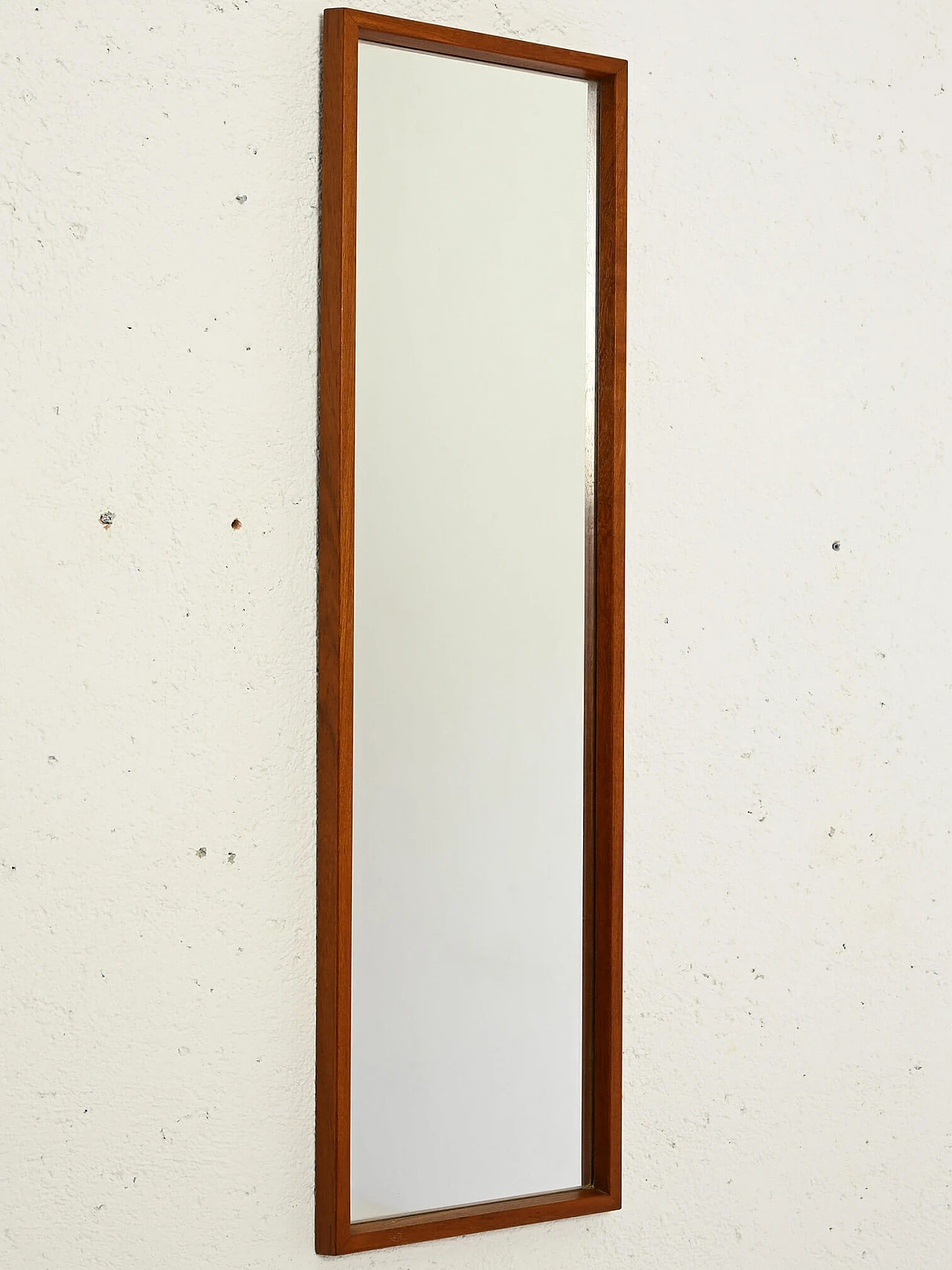 Specchio scandinavo rettangolare in teak, anni '60 1