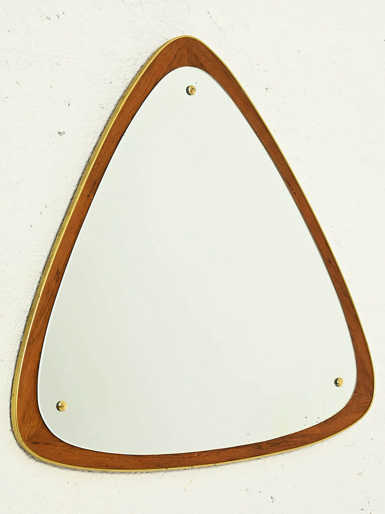 Swedish triangular teak mirror, 1950s 1