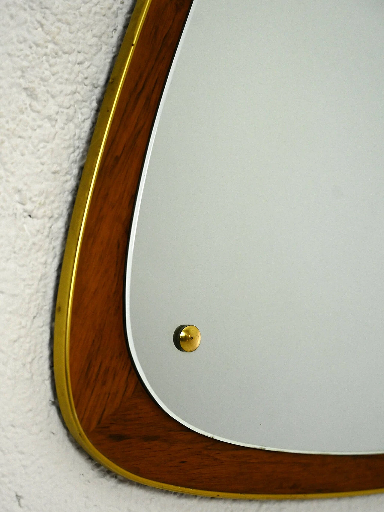 Swedish triangular teak mirror, 1950s 3