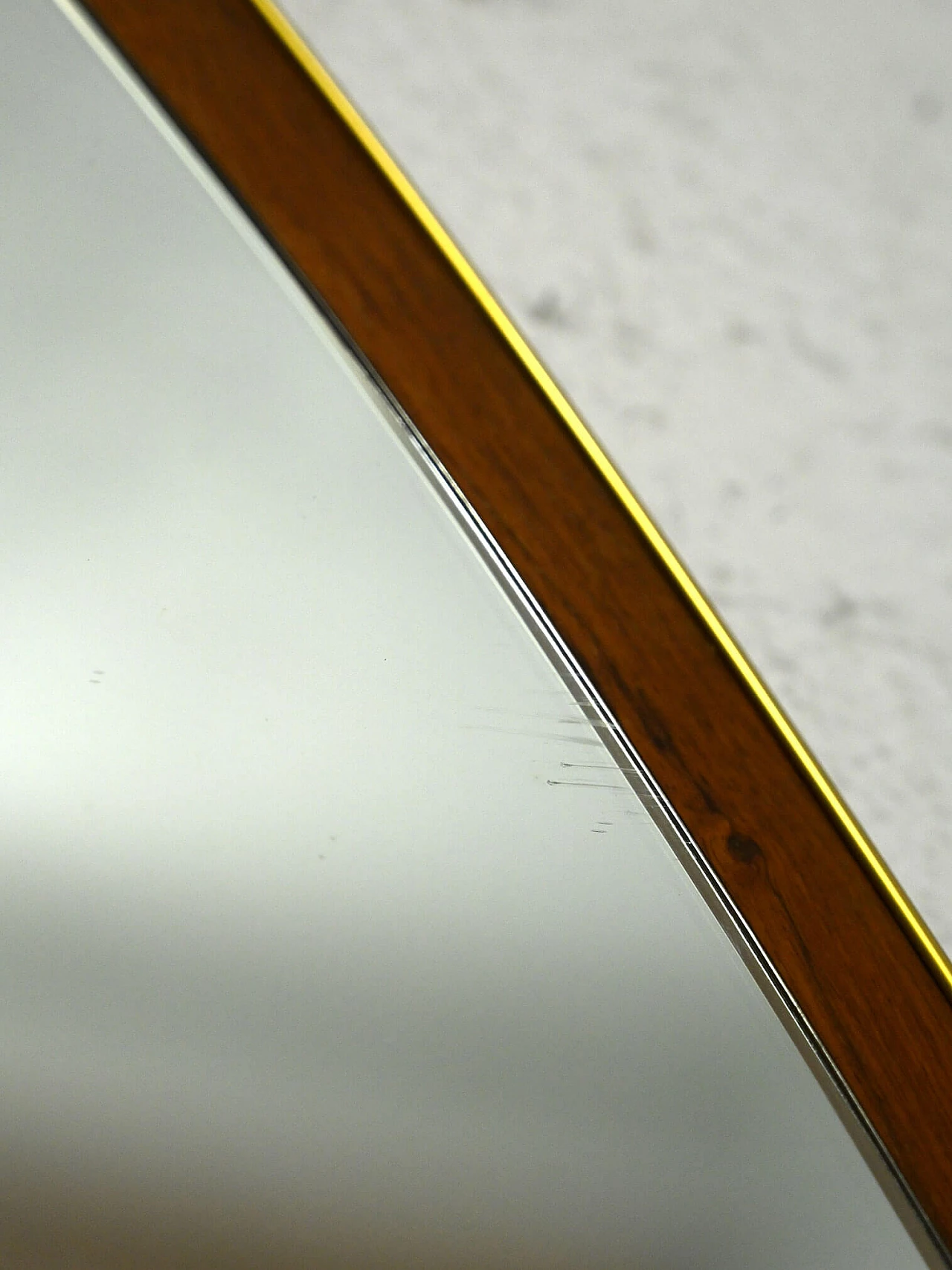 Specchio svedese triangolare in teak, anni '50 5