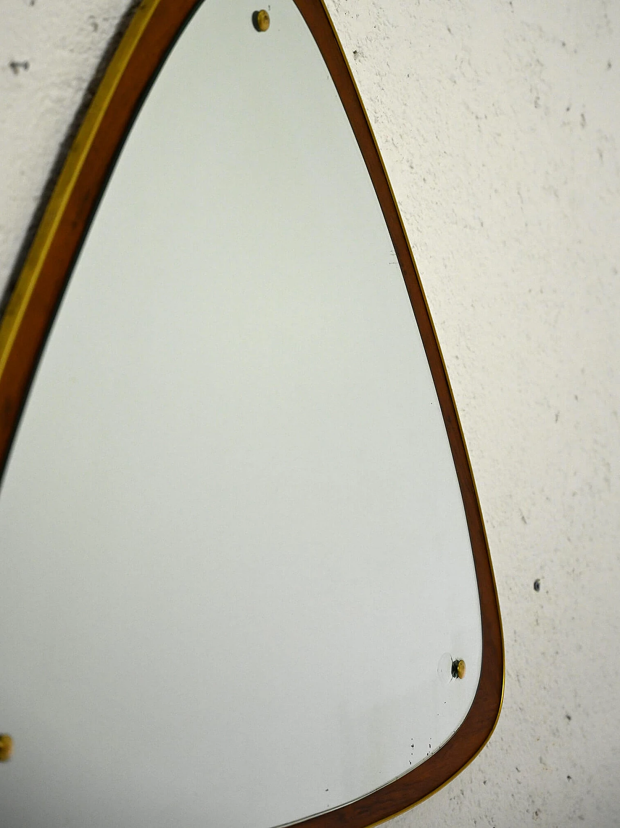 Swedish triangular teak mirror, 1950s 8