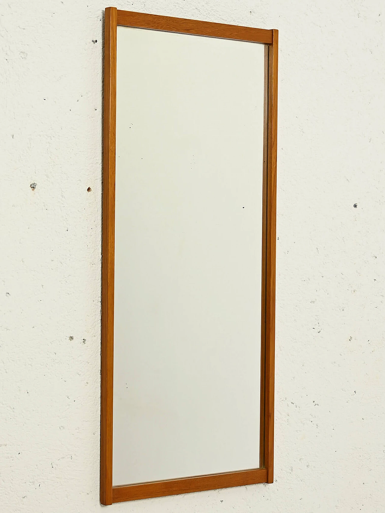 Specchio scandinavo rettangolare con cornice in teak, anni '60 1