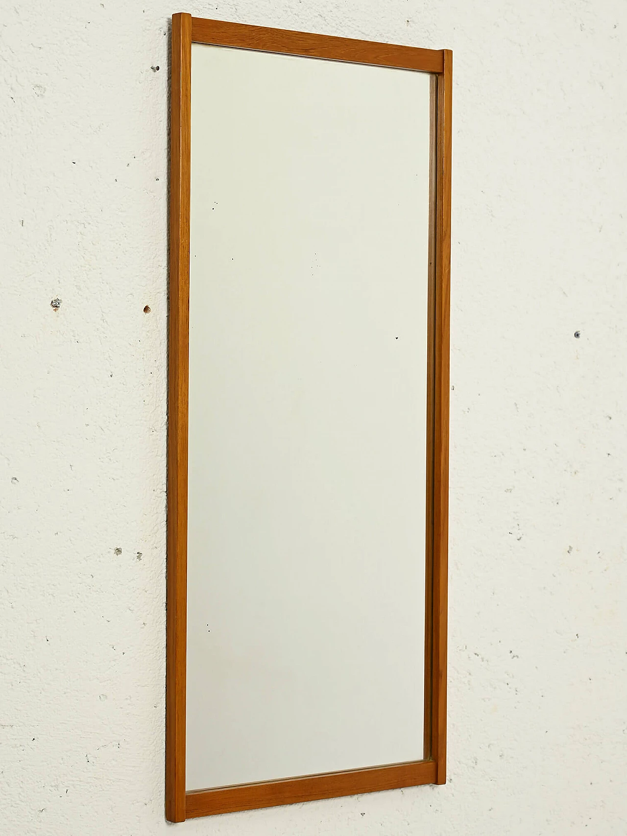 Specchio scandinavo rettangolare con cornice in teak, anni '60 2