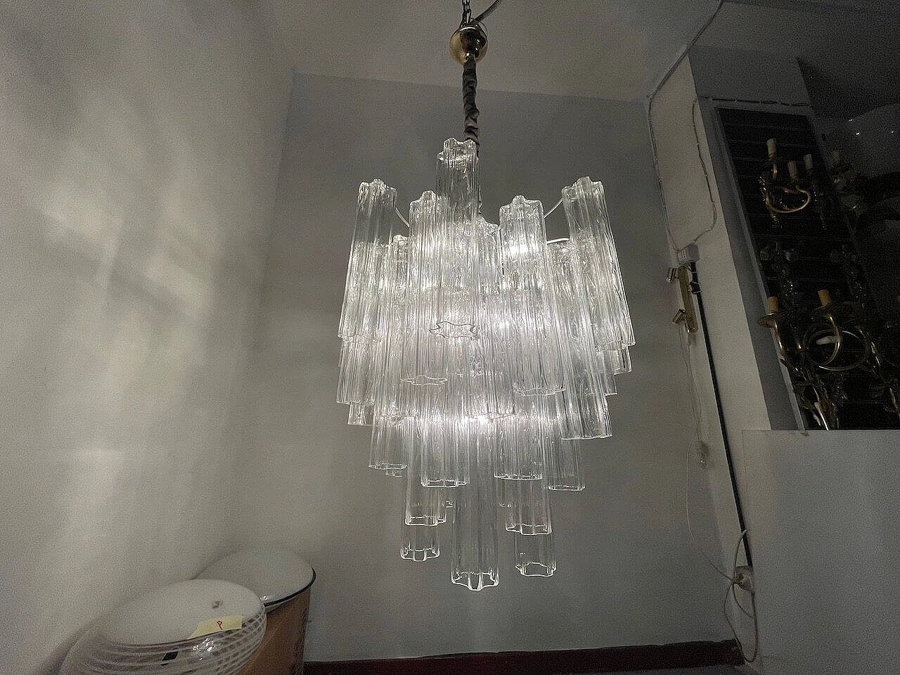 Murano glass Tronchi chandelier, 1980s 3