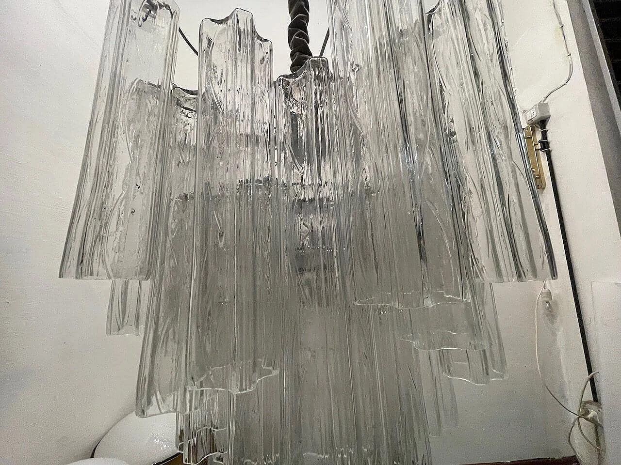 Murano glass Tronchi chandelier, 1980s 6