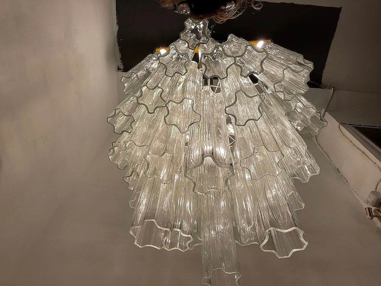 Murano glass Tronchi chandelier, 1980s 8