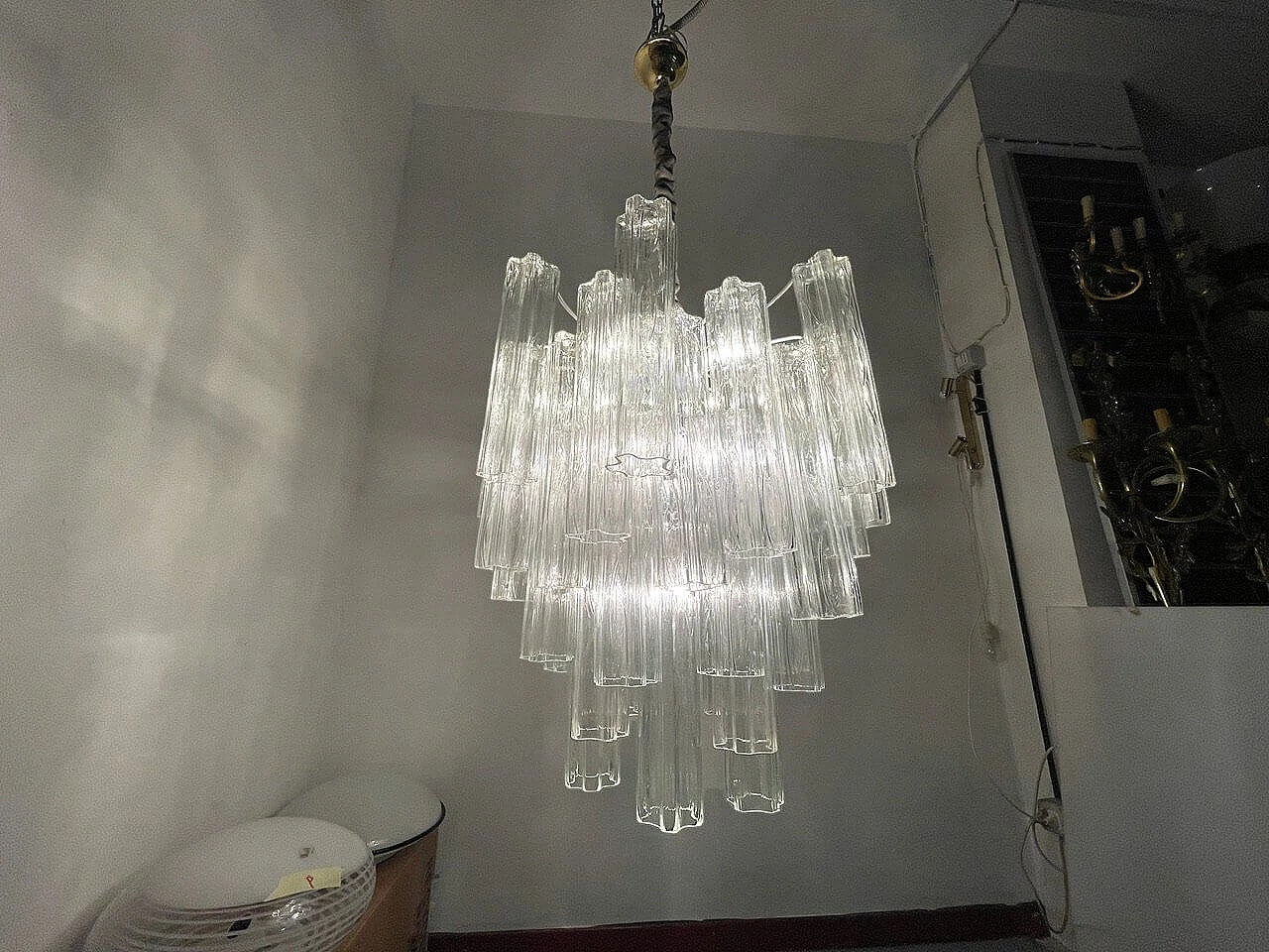 Murano glass Tronchi chandelier, 1980s 12