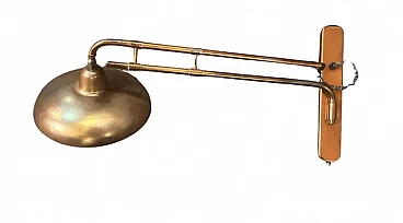 Extendable iron wall lamp with copper finish, 1950s