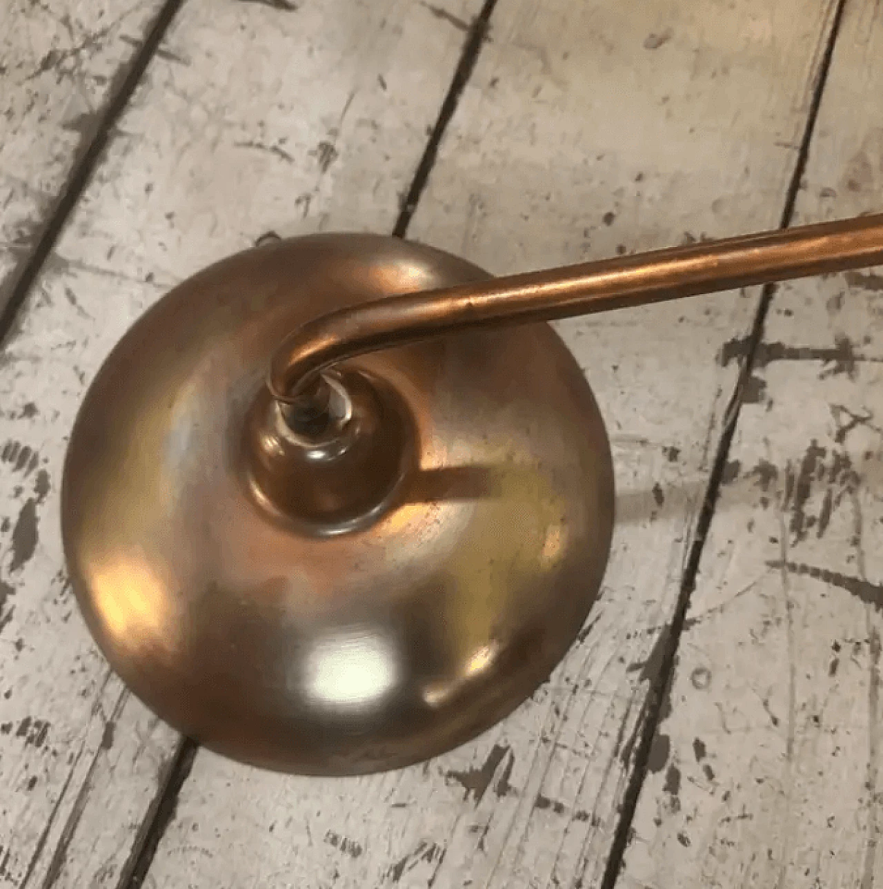 Lampada da parete allungabile in ferro con finitura in rame, anni '50 5