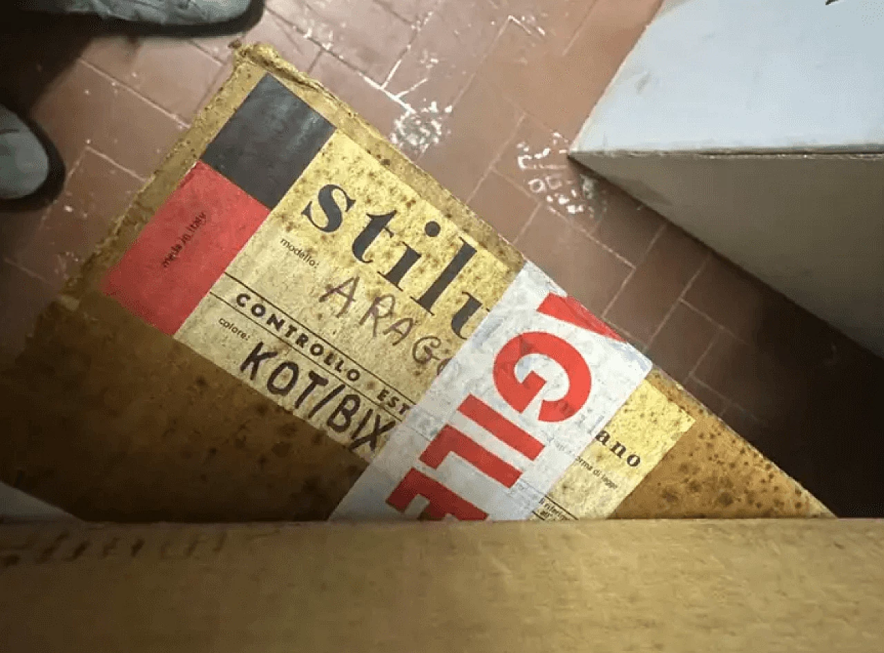 Chromed metal and white plastic chandelier by Stilux Milano, 1960s 13