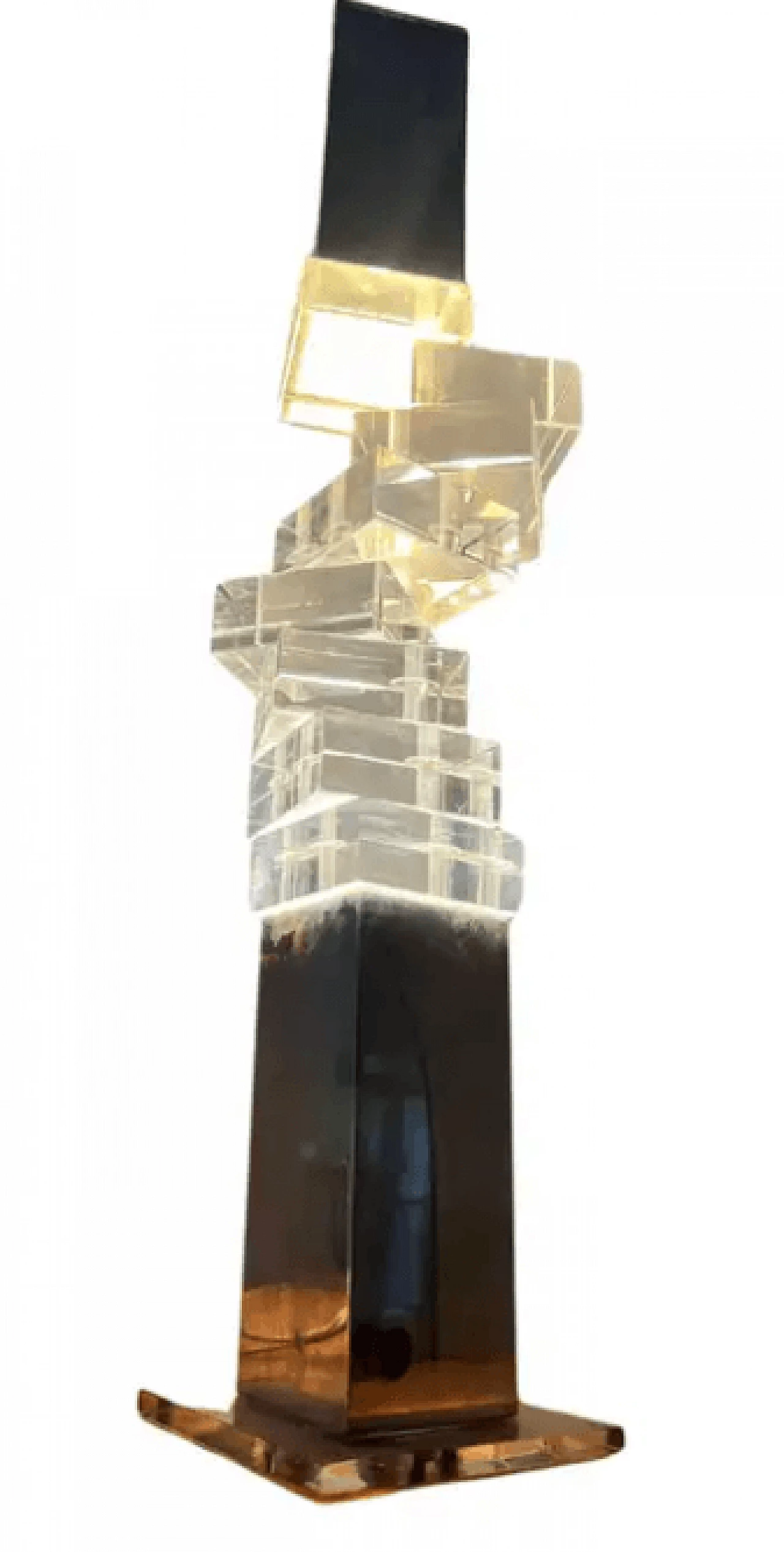 Kinetic light sculpture table lamp, 1970s 1