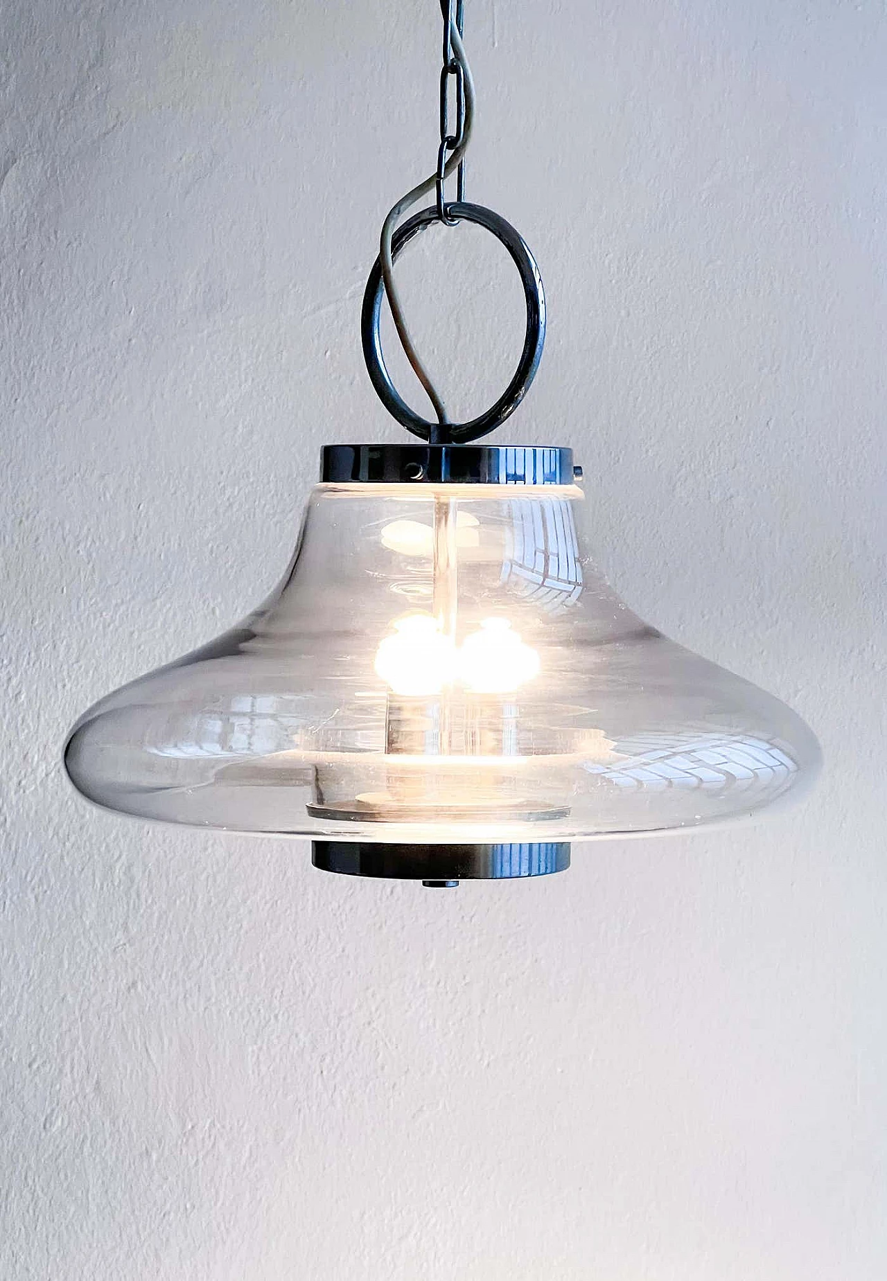 Lampadario Space Age in vetro in stile Mazzega, anni '70 3