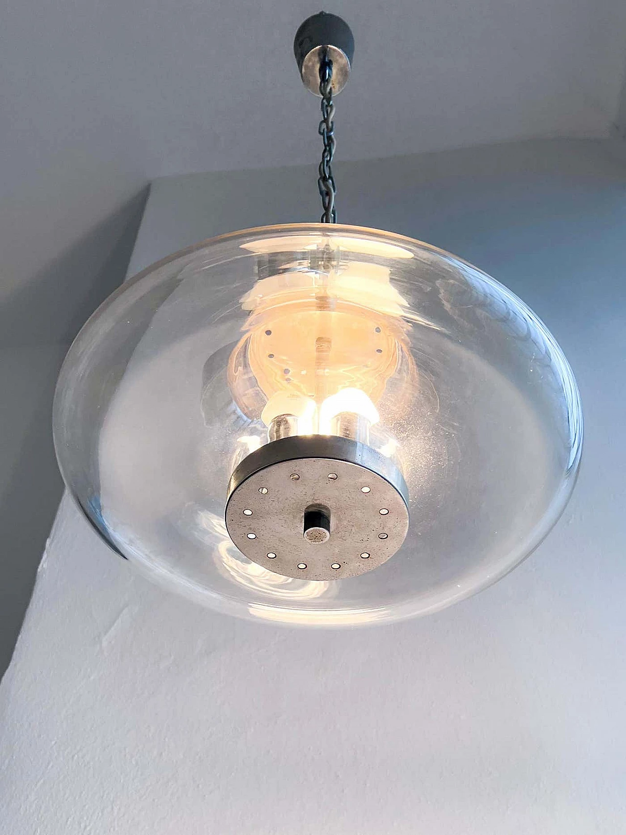 Mazzega-style glass Space Age chandelier, 1970s 4