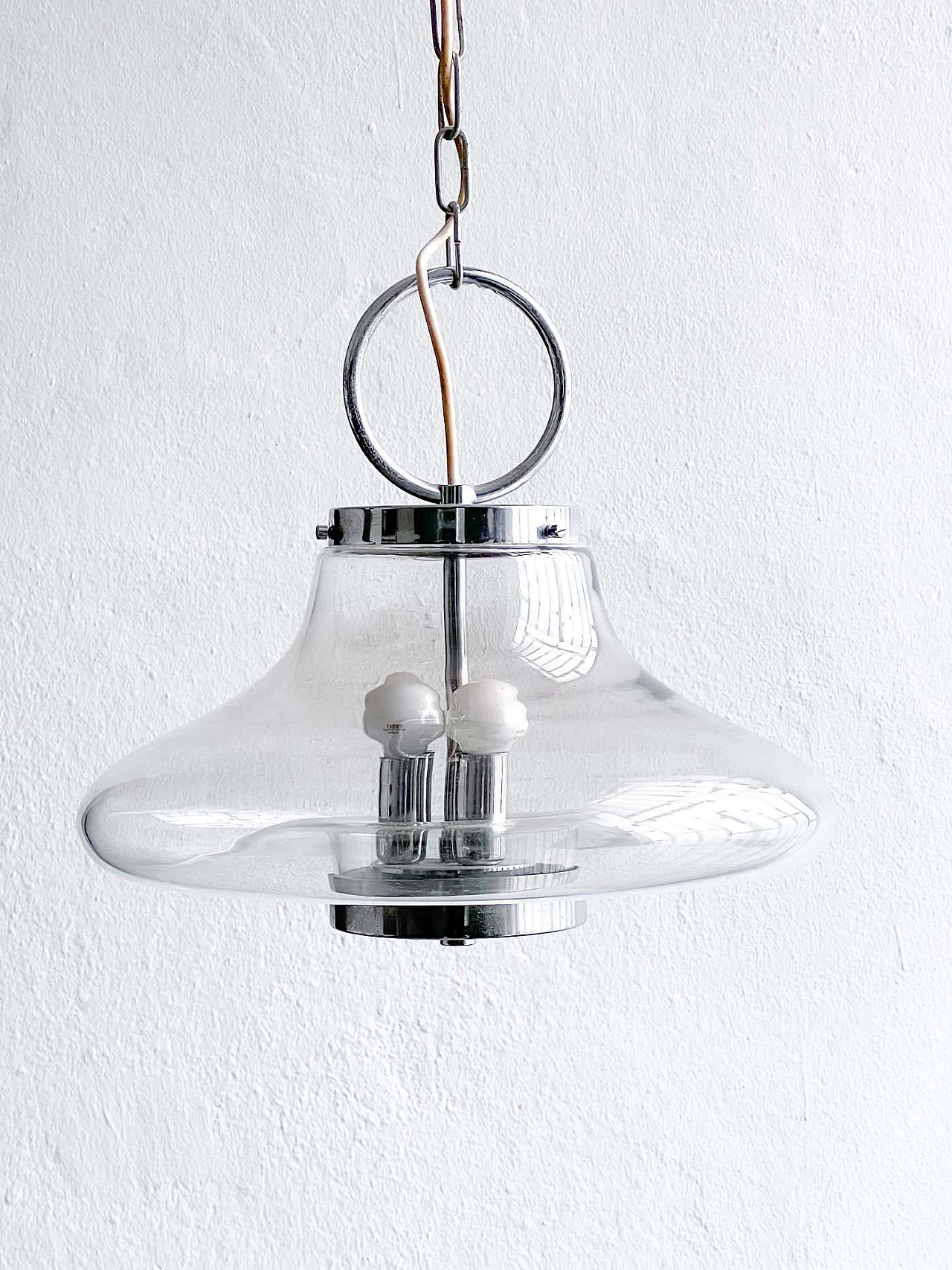 Lampadario Space Age in vetro in stile Mazzega, anni '70 5