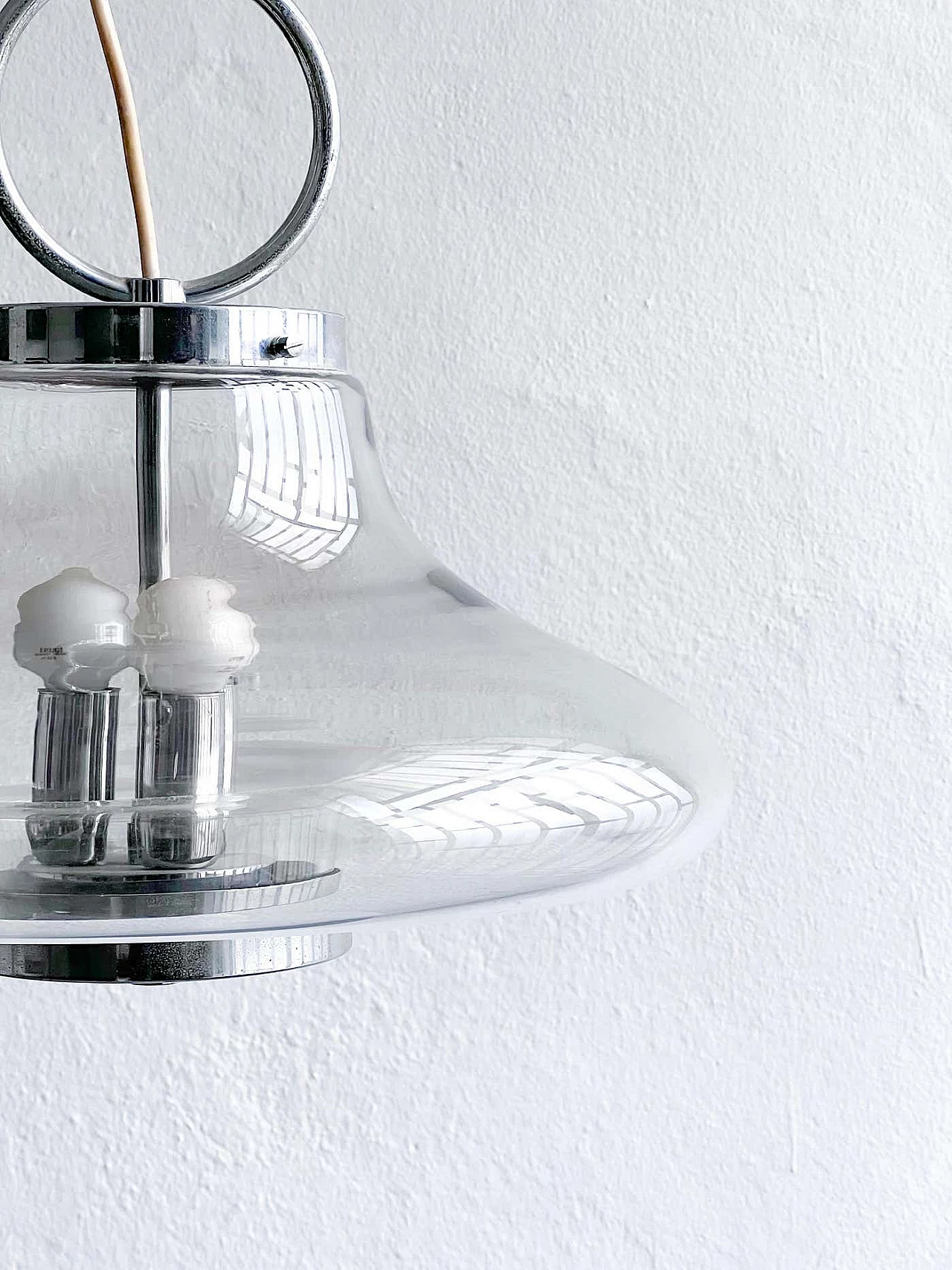 Lampadario Space Age in vetro in stile Mazzega, anni '70 6