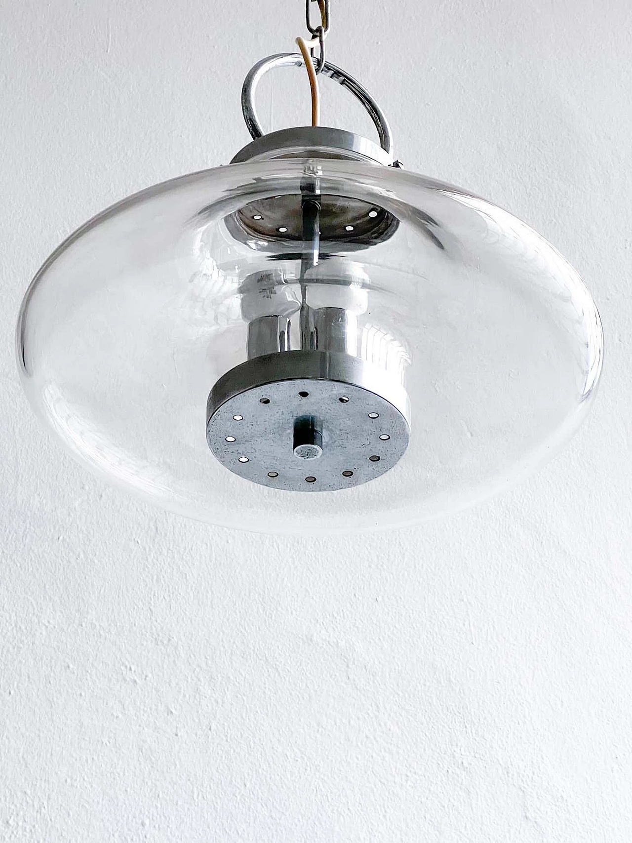 Lampadario Space Age in vetro in stile Mazzega, anni '70 7