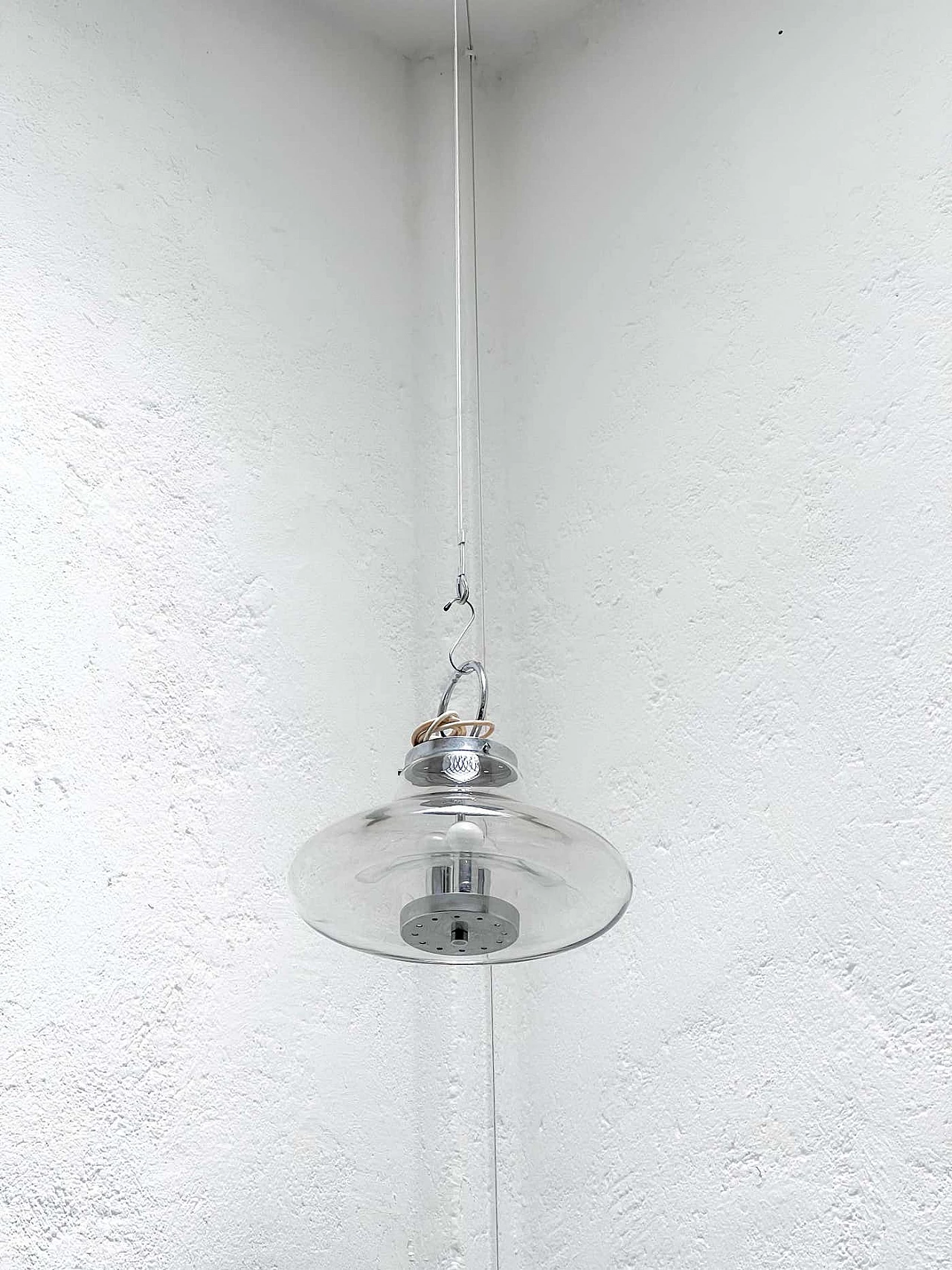 Lampadario Space Age in vetro in stile Mazzega, anni '70 9