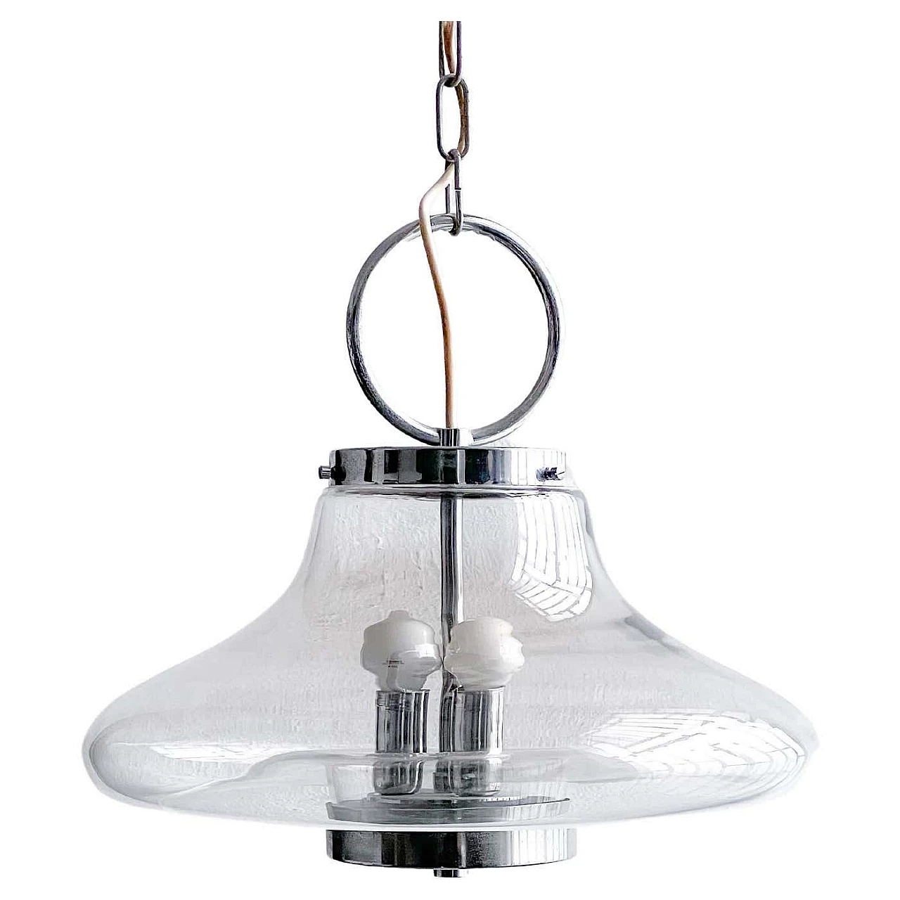 Lampadario Space Age in vetro in stile Mazzega, anni '70 11