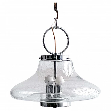 Mazzega-style glass Space Age chandelier, 1970s