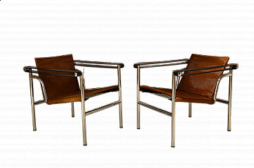 Pair of LC1 armchairs by Le Corbusier for Cassina, 1973