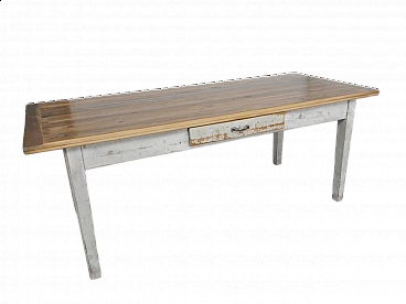 White varnished spruce and larch table, 1970s