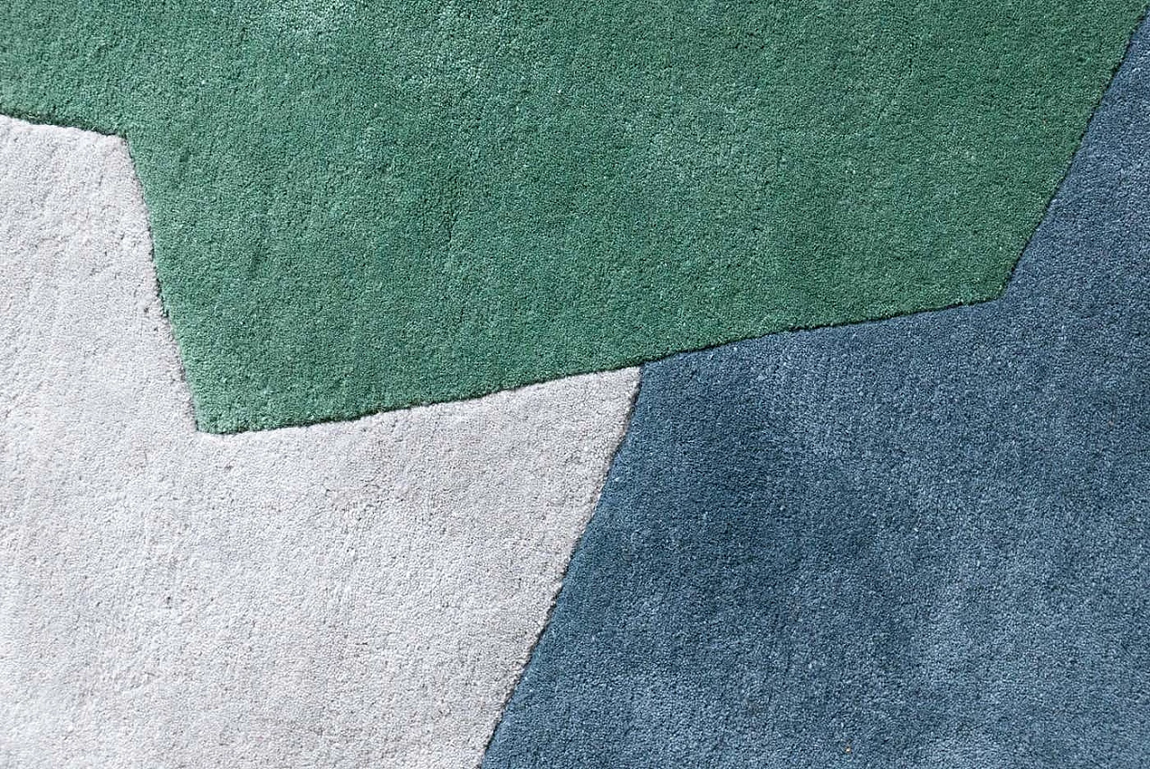 Tappeto Abstraction geometrico in lana multicolore, 2021 2