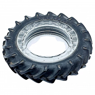 Glass tray surrounded by tyre, 1970s