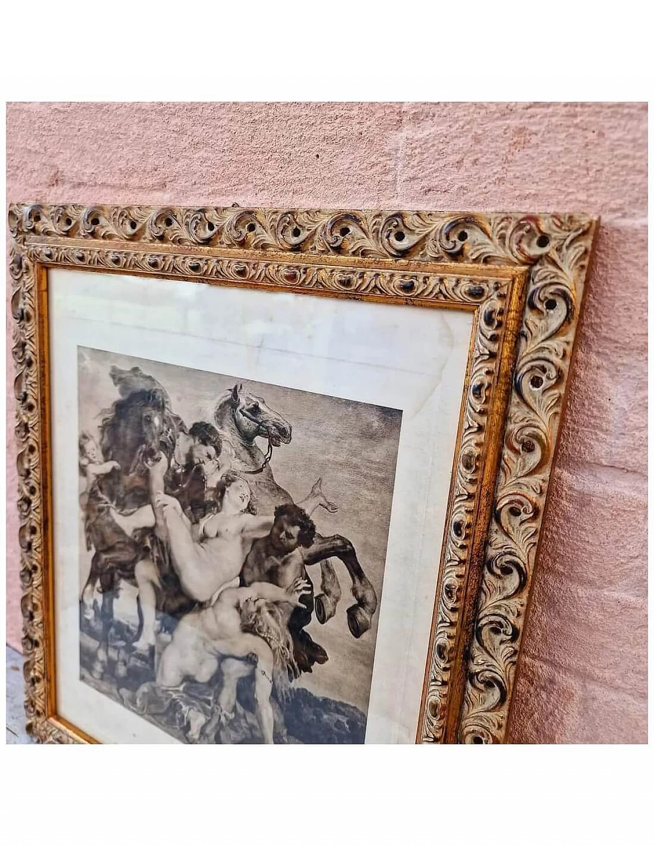 Il ratto delle Leucippidi, incisione nello stile di Rubens, fine '800 3