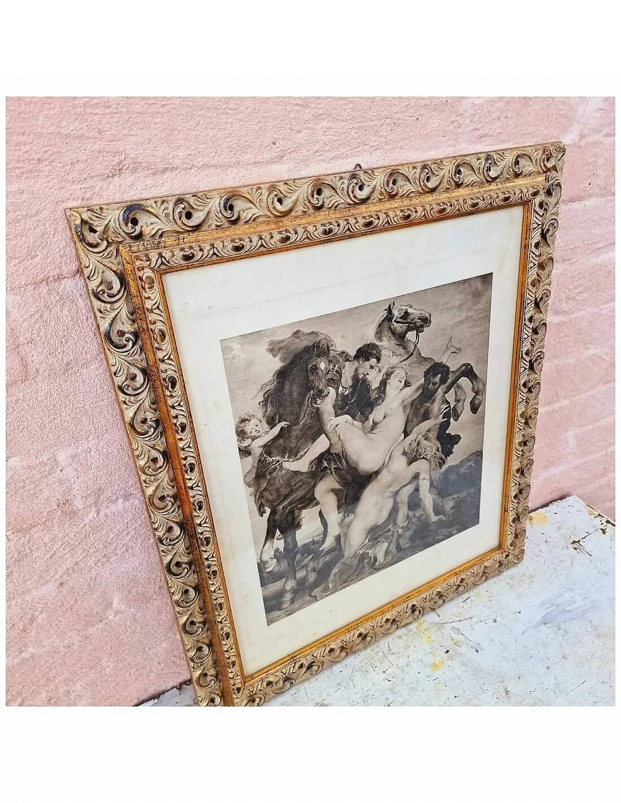 Il ratto delle Leucippidi, incisione nello stile di Rubens, fine '800 5