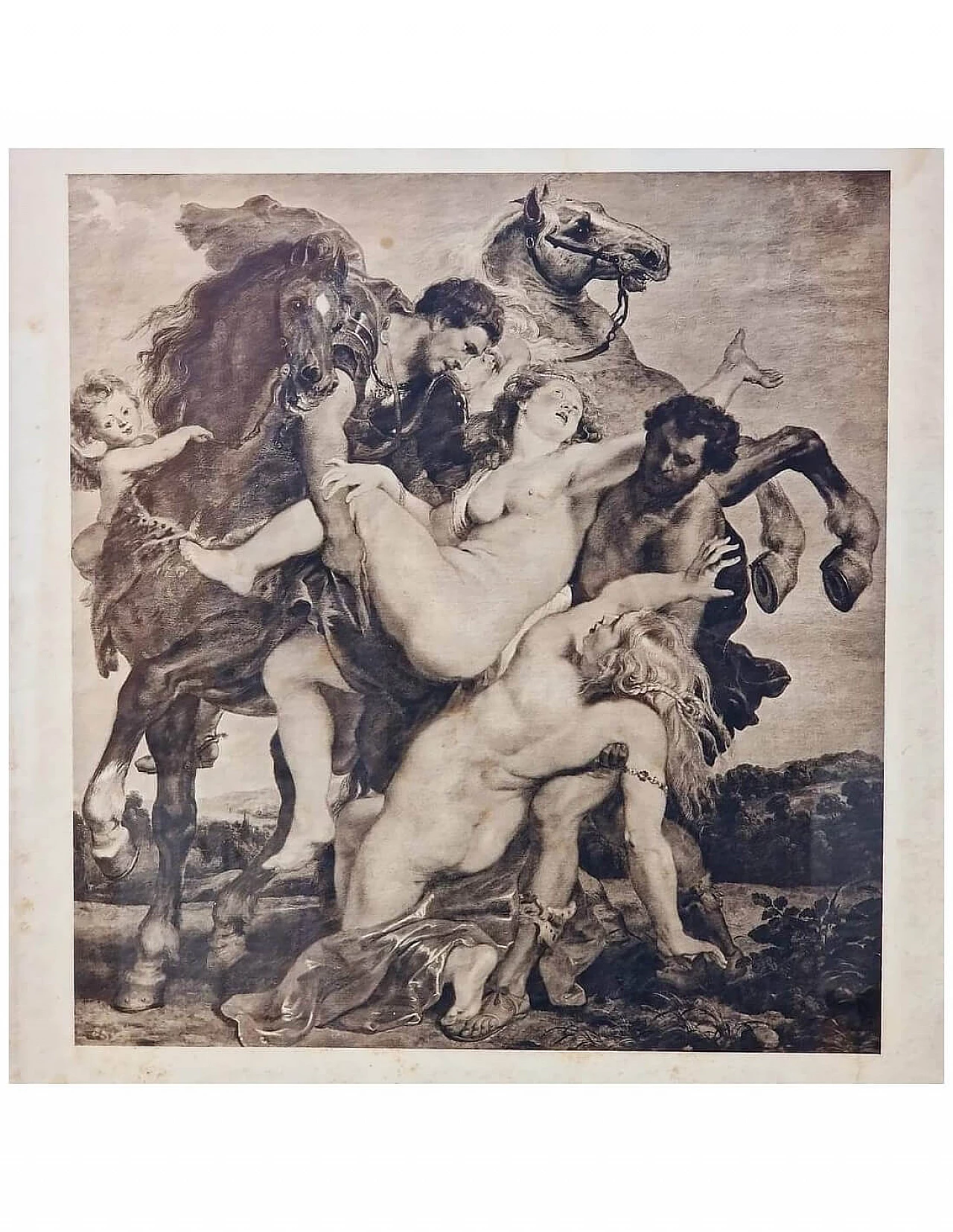 The Abduction of the Leucippides, engraving in the style of Rubens, late 19th century 9