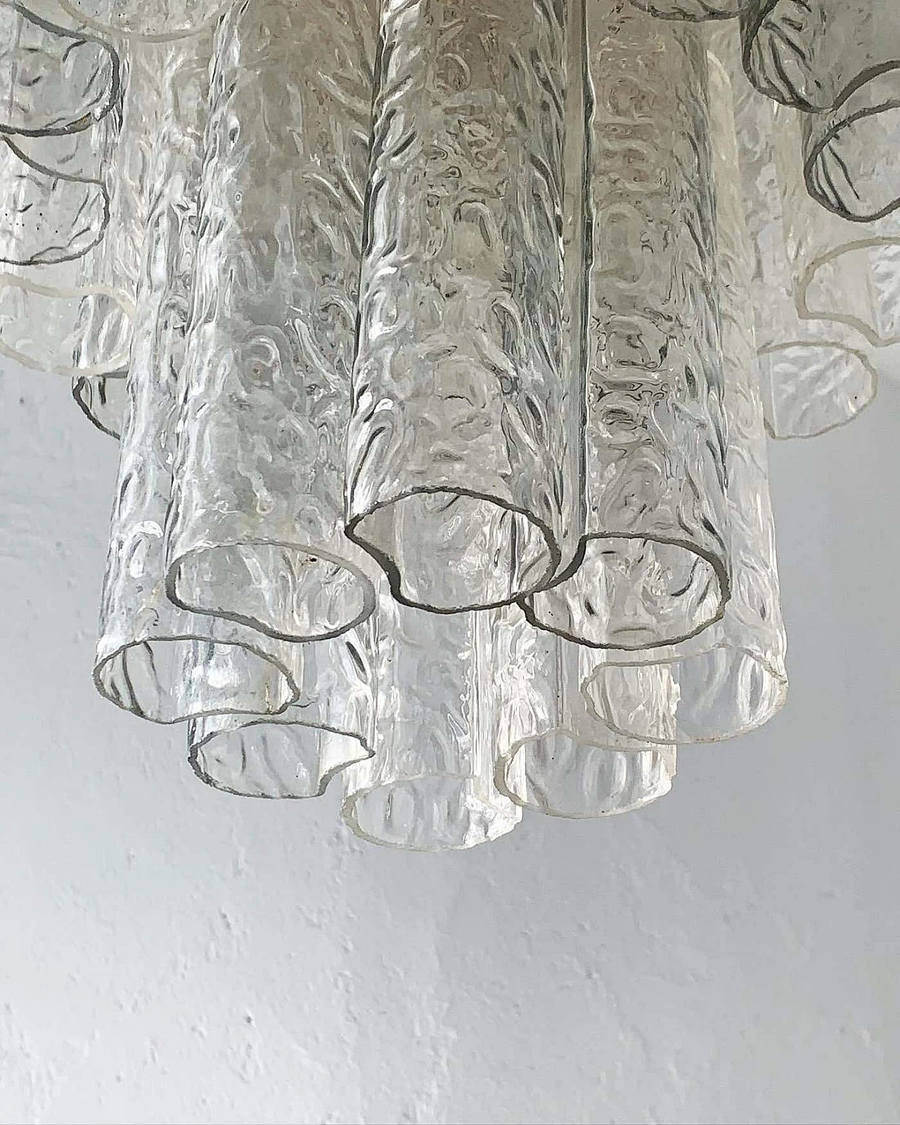 Lampadario a sospensione in vetro di Murano nello stile di Toni Zuccheri, anni '60 4
