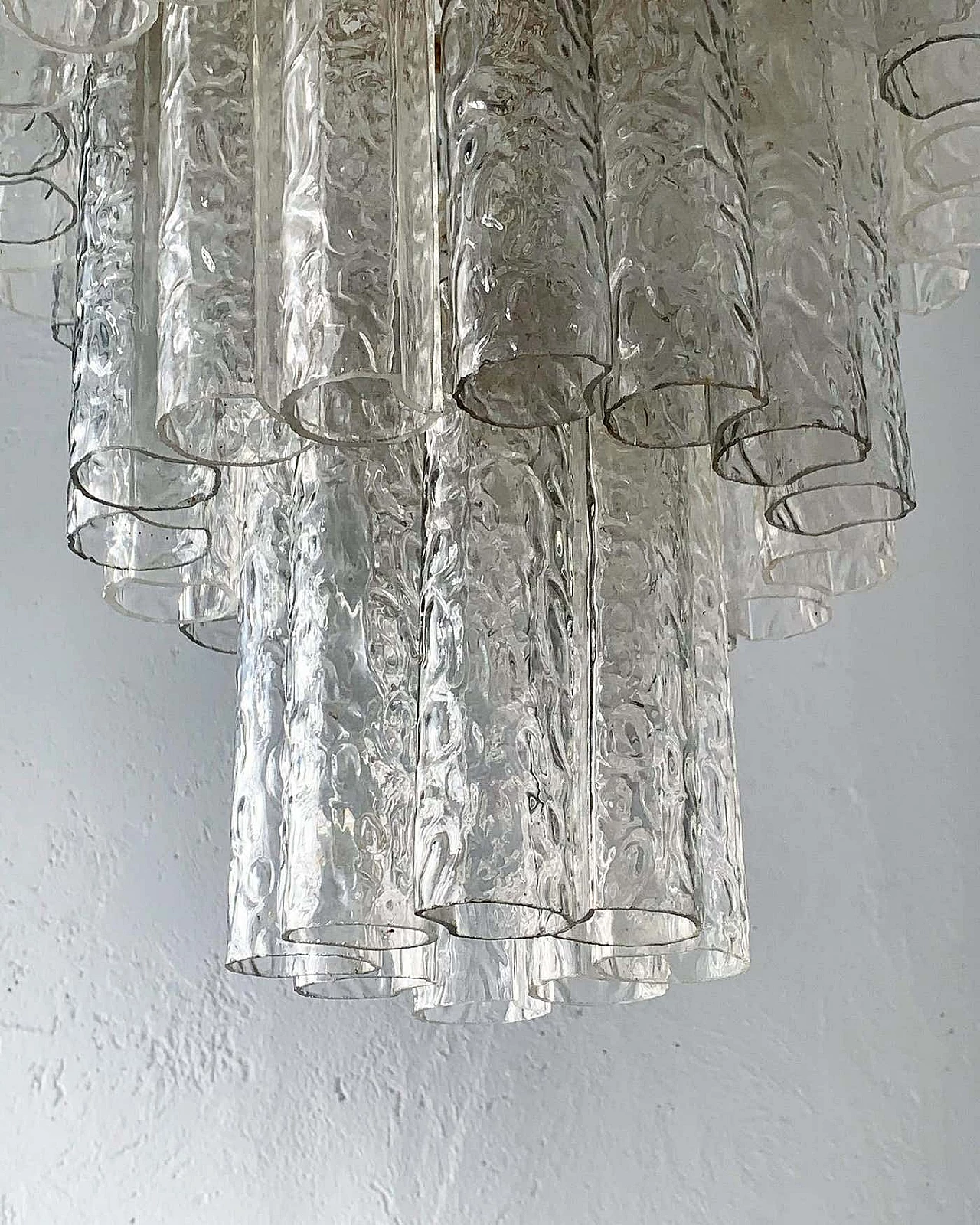 Lampadario a sospensione in vetro di Murano nello stile di Toni Zuccheri, anni '60 5
