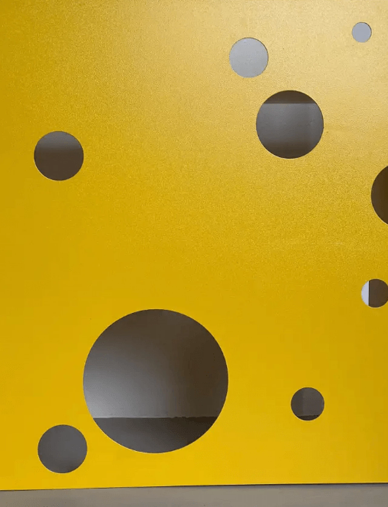 Scrivania in metallo giallo brillante con sgabello, anni 2000 8