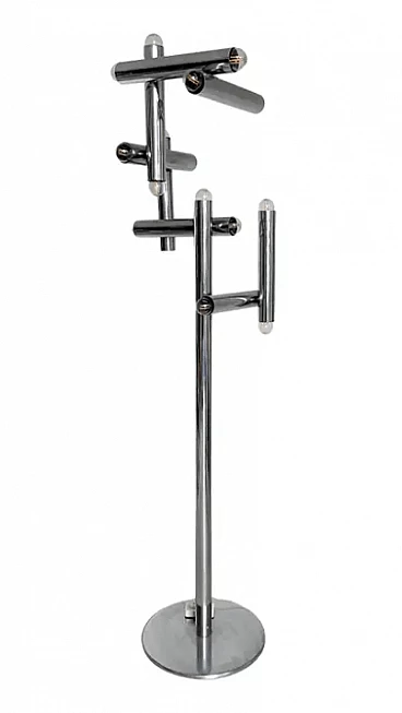 Chromed metal sculptural floor lamp, 1970s
