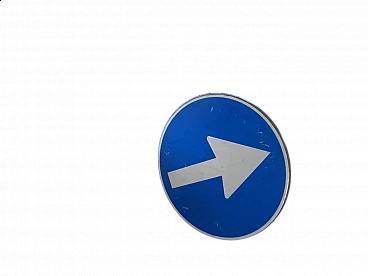 Road sign with directional arrow, 1990s