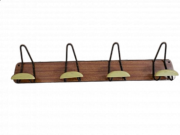 Compressed wood and formica wall coat rack, 1970s