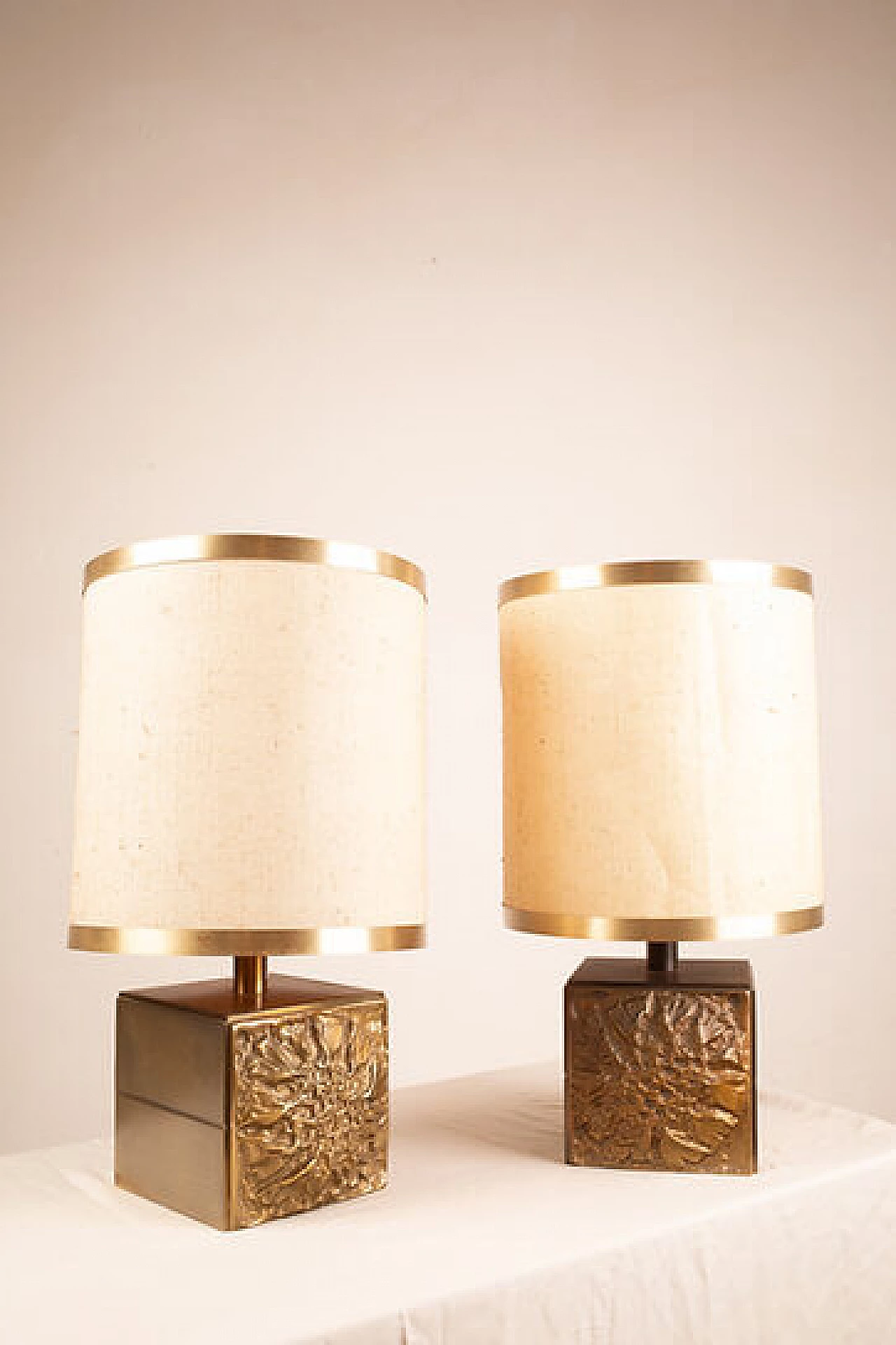 Pair of Brutalist Lamps by Luciano Frigerio for Frigerio di Desio, 1970s 2