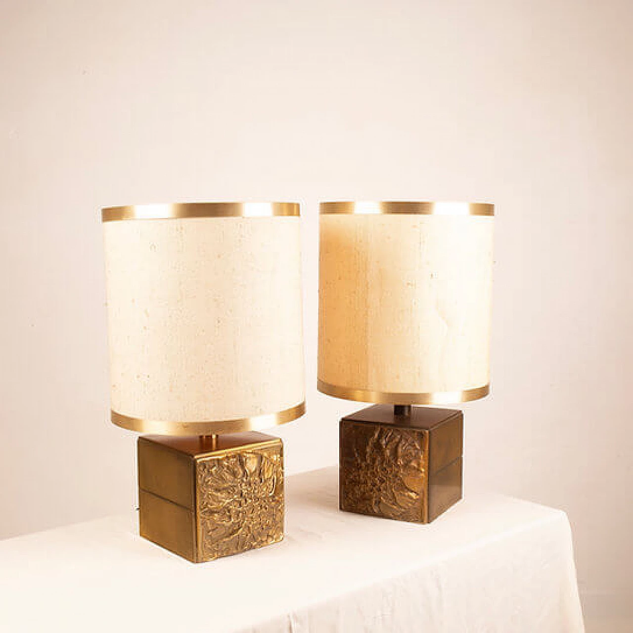 Pair of Brutalist Lamps by Luciano Frigerio for Frigerio di Desio, 1970s 4