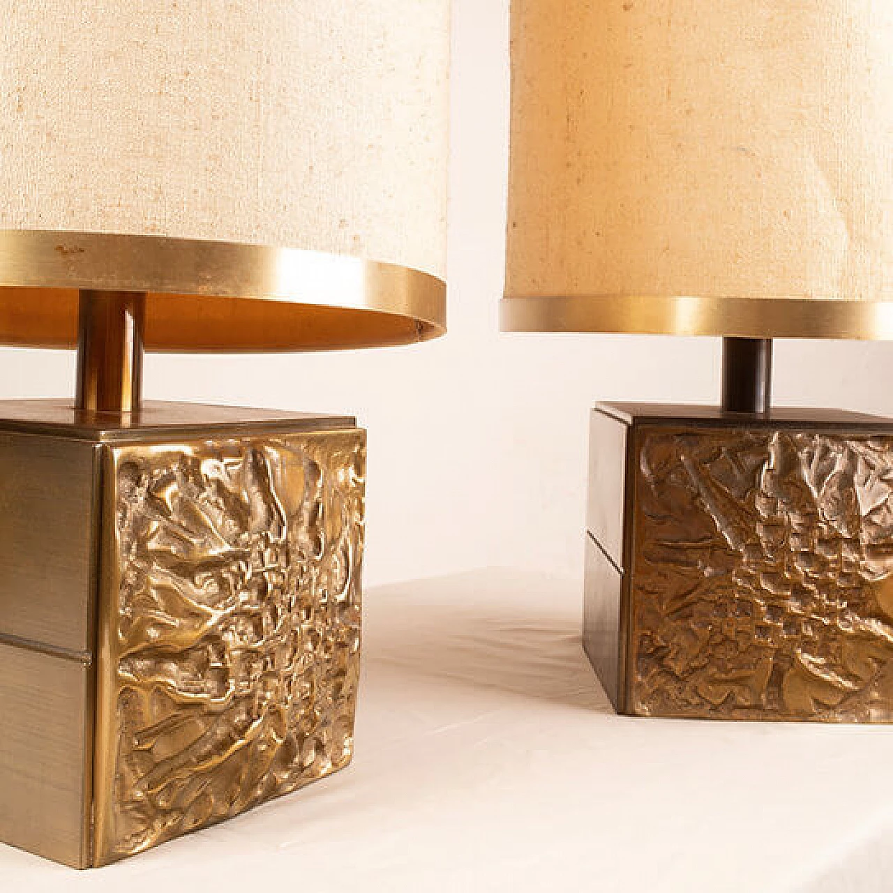 Pair of Brutalist Lamps by Luciano Frigerio for Frigerio di Desio, 1970s 5