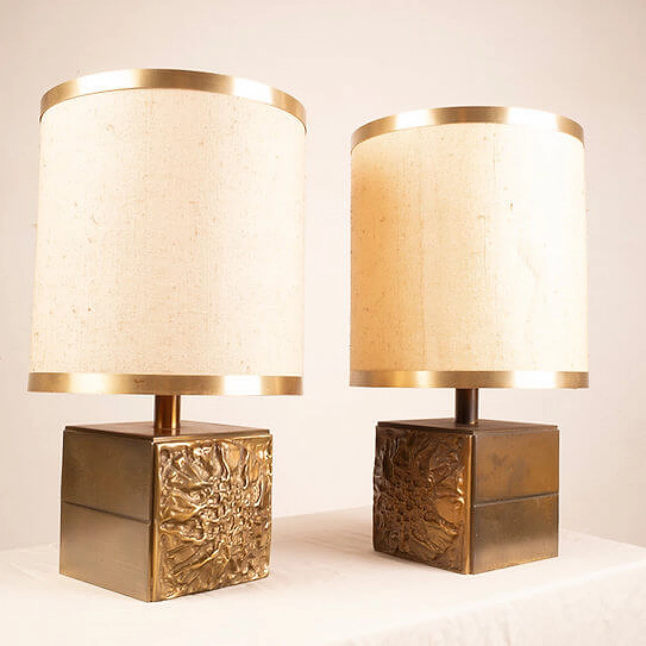 Pair of Brutalist Lamps by Luciano Frigerio for Frigerio di Desio, 1970s 7