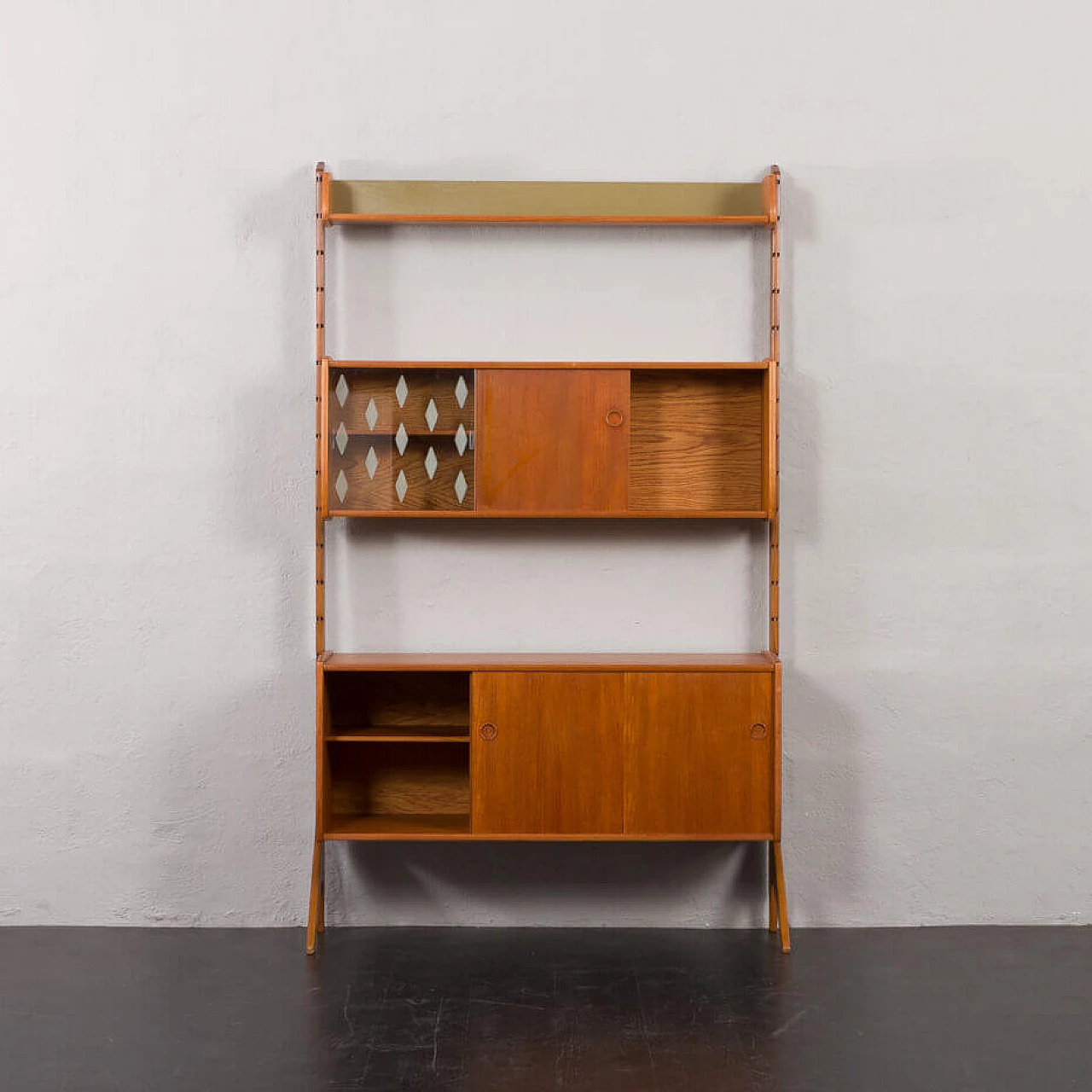 Libreria Ergo in teak con credenza e vetrina di John Texmon, anni '60 8