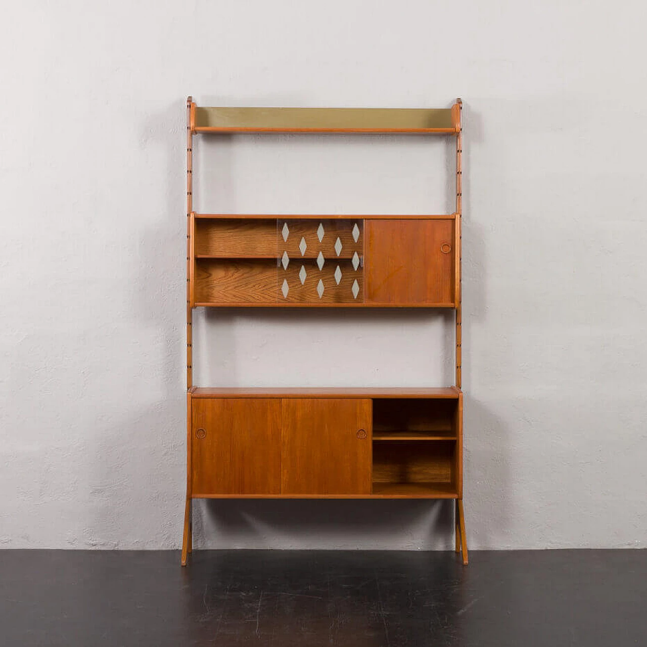 Libreria Ergo in teak con credenza e vetrina di John Texmon, anni '60 9