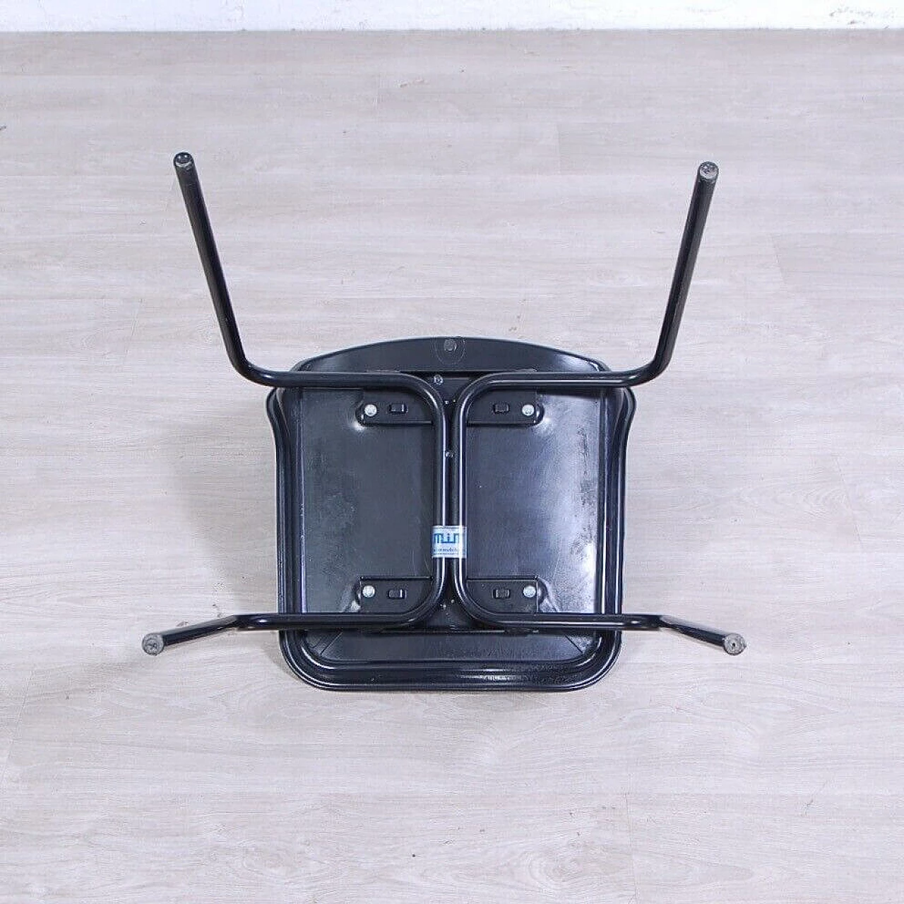 6 Sedie MIM nere in ferro, anni '60 11