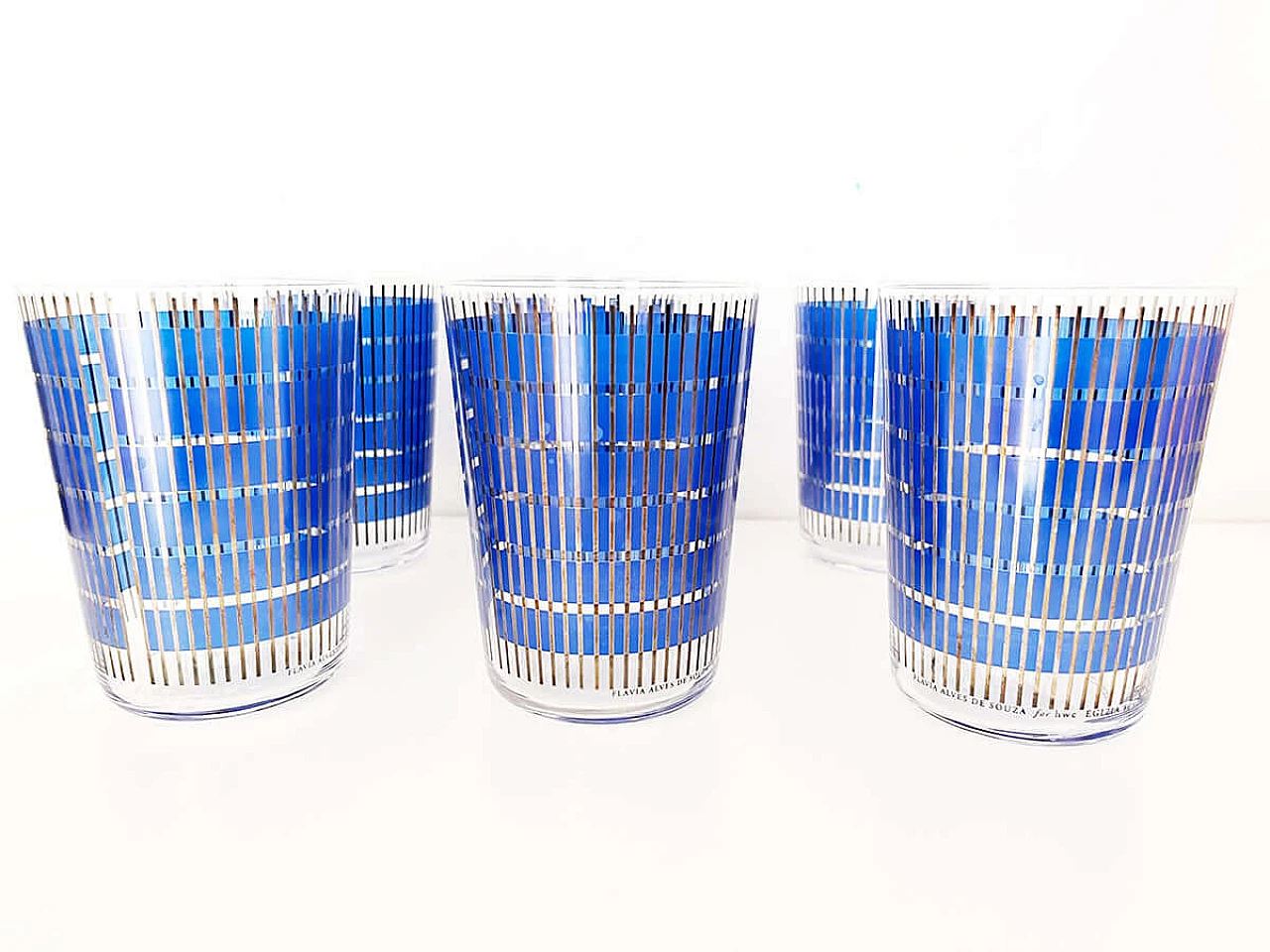 6 Studio Sottssas glasses for Egizia and Macabo tray attributed to Tura, 1950s and 1990s 7
