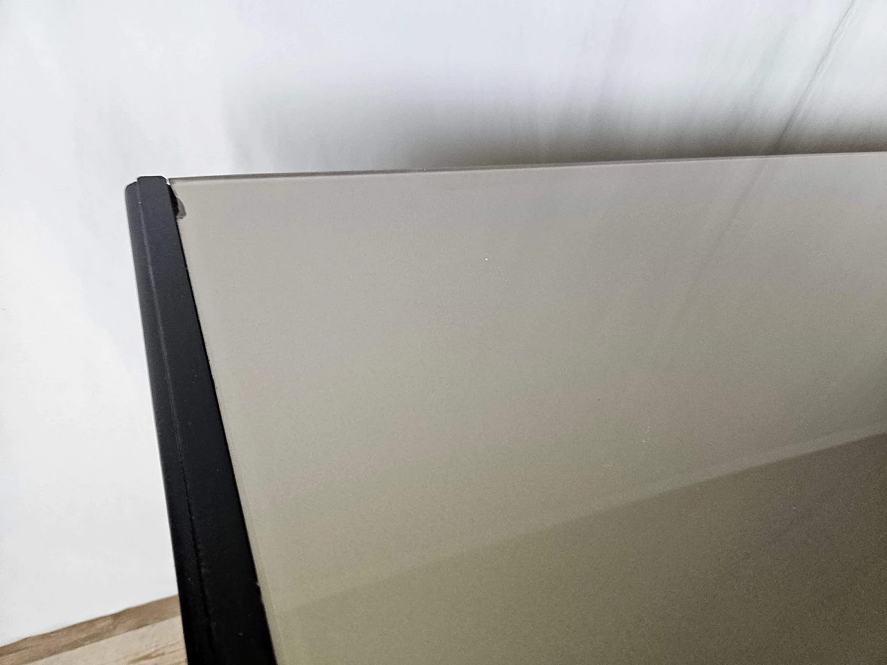 Black white lacquered chest of drawers with glass top, 1960s 9